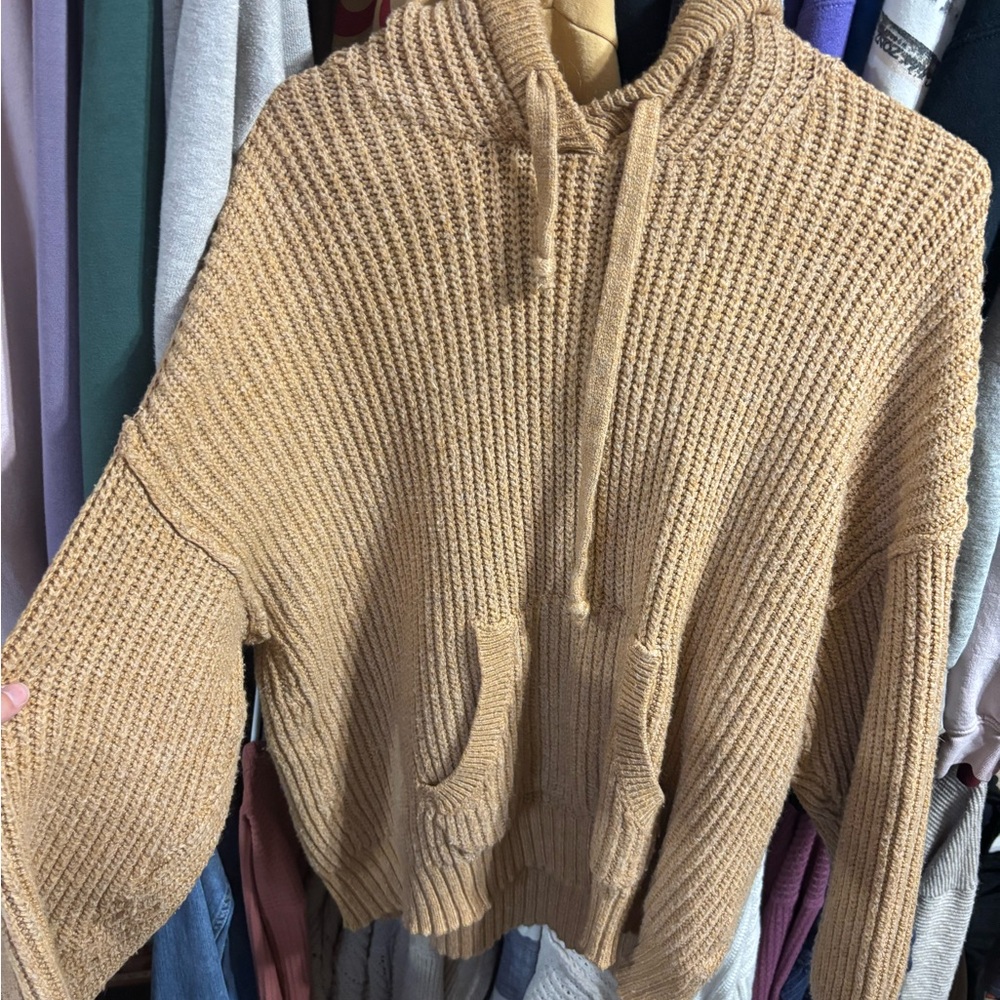 American Eagle Outfitters Tan Knit Hoodie